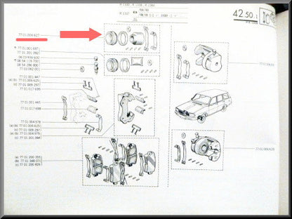 Kit de réparation étrier de frein avant 48 mm – Renault 12 – Renault 16 - Renault 15 - OEM 7701006627 / 7701001969