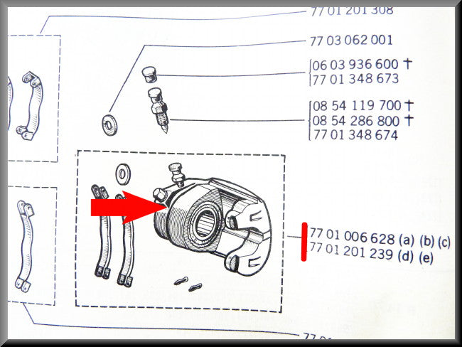 Étrier de frein avant gauche – Renault 12 - Renault 15 - Renault 5 – OEM 7701006628