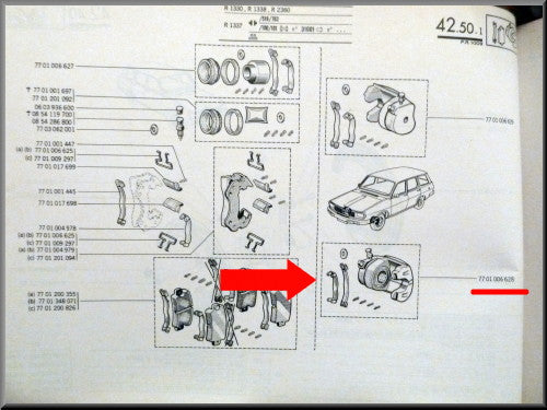 Étrier de frein avant gauche – Renault 12 - Renault 15 - Renault 5 – OEM 7701006628
