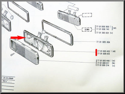 Achterlicht unit rechts – Renault 12 – OEM 7701009018