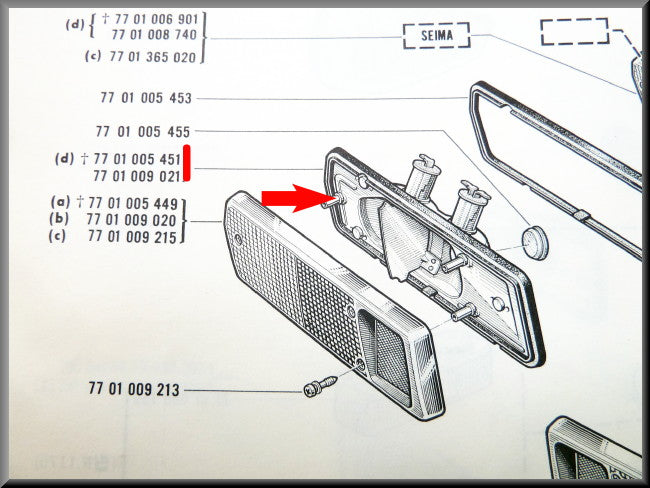 Achterlicht unit links – Renault 12 – OEM 7701009021