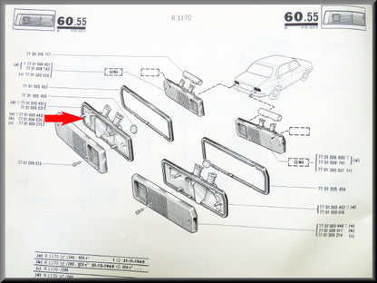 Achterlicht unit links – Renault 12 – OEM 7701009021