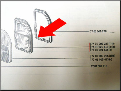 Unité de feu arrière droit – Renault 12 – OEM 7701009227