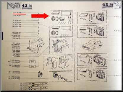 Kit de révision étrier arrière 36mm – Renault 12 Gordini - Renault 17 – OEM 7701010288