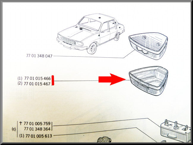 Hemelverlichting kap – Renault 12 – Renault 16 - OEM 7701015466