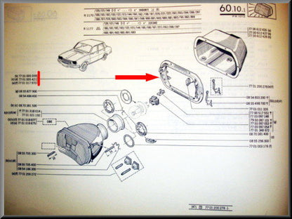 Anneau de fixation de phare (manuel) – Renault 12 – OEM 7701017970 / 7701005559