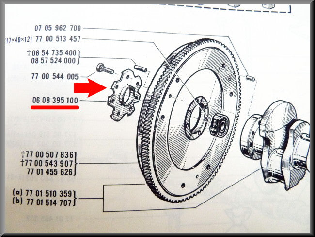 Rondelle frein de volant moteur – Renault 12 Gordini – Renault 16 - Renault 17 OEM 0608395100