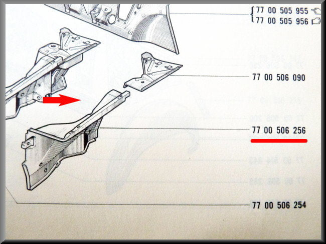Cache-aile avant gauche – Renault 12 – OEM 7700506256