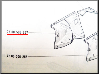 Binnenscherm voorzijde rechts – Renault 12 – OEM 7700506257