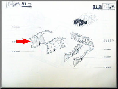Binnenscherm voorzijde rechts – Renault 12 – OEM 7700506257