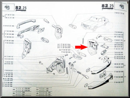 Portierslot achter links – Renault 12 – OEM 7700517548