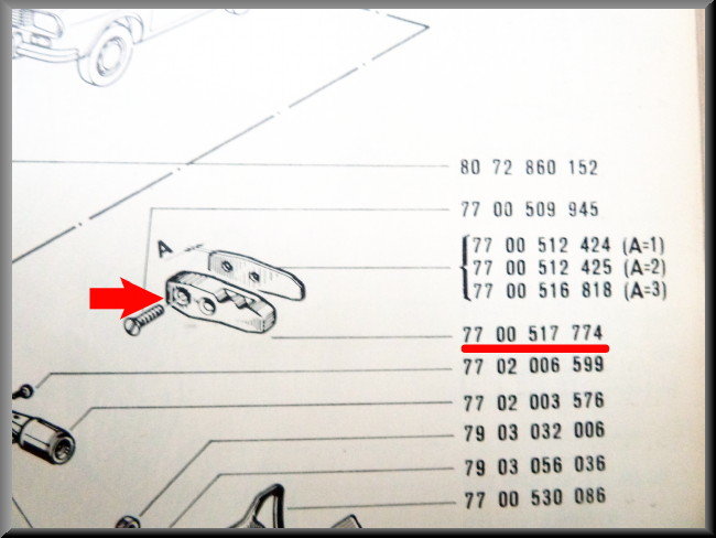 Gâche gauche – Renault 12 – OEM 7700517774