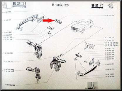 Right lock catch – Renault 12 – OEM 7700517775