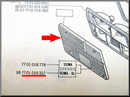 Rear light reflector left – Renault 12 – OEM 7701019327