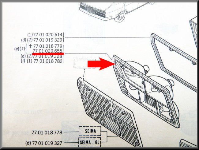 Achterlicht unit links – Renault 12 – OEM 7701020655