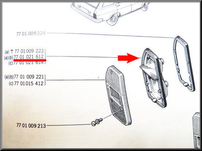 Feu arrière gauche – Renault 12 Break – OEM 7701021612