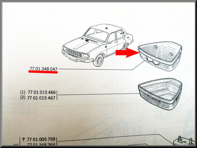 Hemelverlichting – Renault 12 – Renault 16 -OEM - 7701348047 / 7700502300