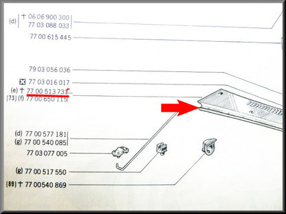 Paravanplaat – Renault 12 – OEM 7700513731A – Used