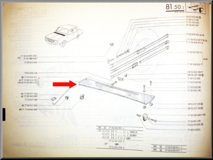 Paravanplaat – Renault 12 – OEM 7700513731A – Used