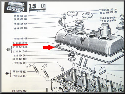 Joint de cache-culbuteurs – Renault 12 Gordini - Renault 16 - Renault 17 - OEM 0428855000