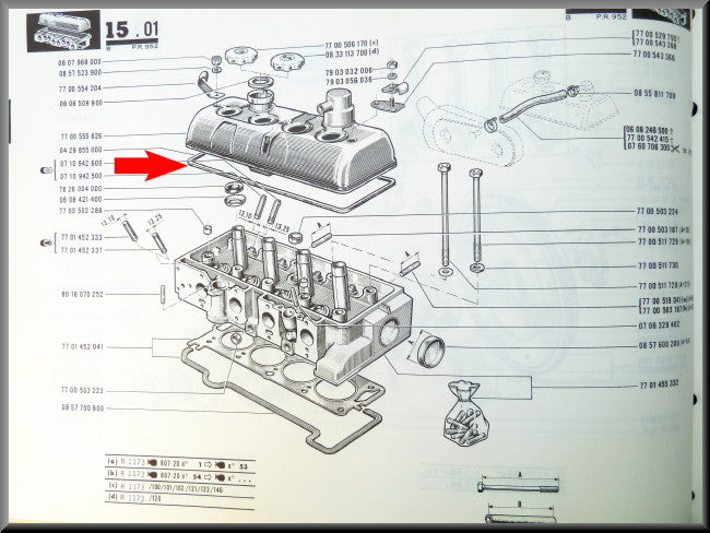 Joint de cache-culbuteurs – Renault 12 Gordini - Renault 16 - Renault 17 - OEM 0428855000