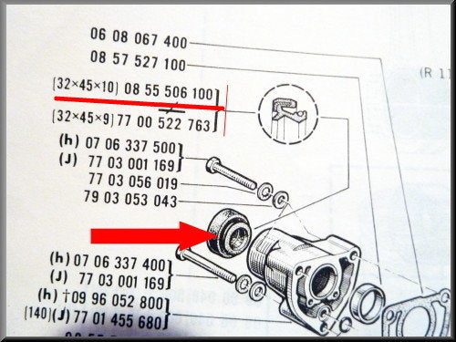 Joint spi d'arbre à cames (32x45x10 mm) – Renault 12 Gordini - Renault 16 - Renault 17 – OEM 0855506100