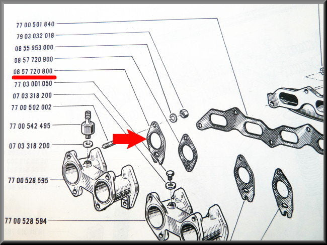 Joint de collecteur d'admission – Renault 12 Gordini – Renault 16 - Alpine A110 - OEM 0857720800