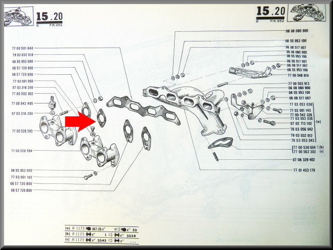 Joint de collecteur d'admission – Renault 12 Gordini – Renault 16 - Fuego - OEM 0857720900