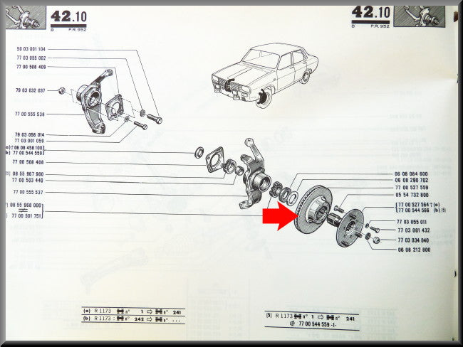 Disques de frein – Renault 12 Gordini – Renault Alpine A110 - Renault Alpine A310 - OEM 7700527559