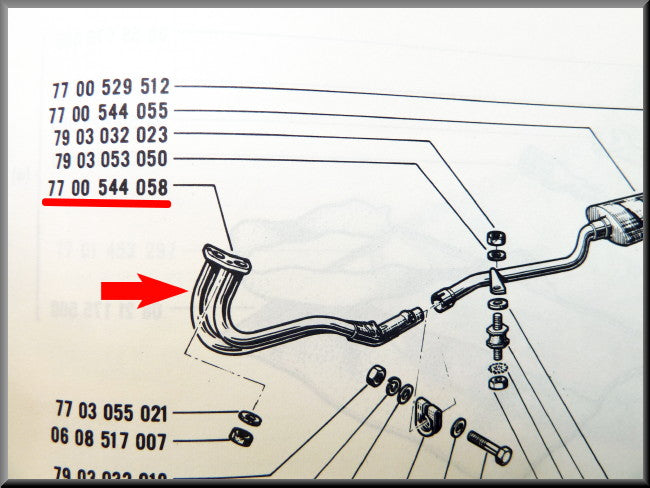Tuyau avant – Renault 12 Gordini – Renault 15 - Renault 17 - OEM 7700544058