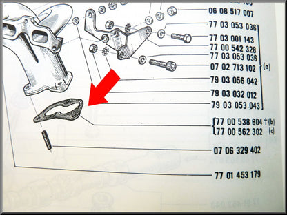 Joint de tube d'échappement au collecteur – Renault 12 Gordini – Renault 15 - Renault 17 - OEM - 7700566313
