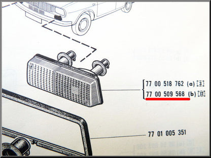 Complete left city light unit for Yorka – Renault 12 – OEM 7700509568