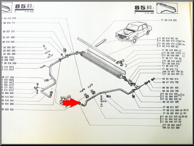 Heater hose left – Renault 12 – OEM 7700522929