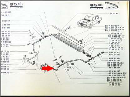 Heater hose left – Renault 12 – OEM 7700522929