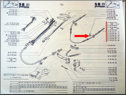 Handremkabel achter – Renault 12 – OEM 7700523321