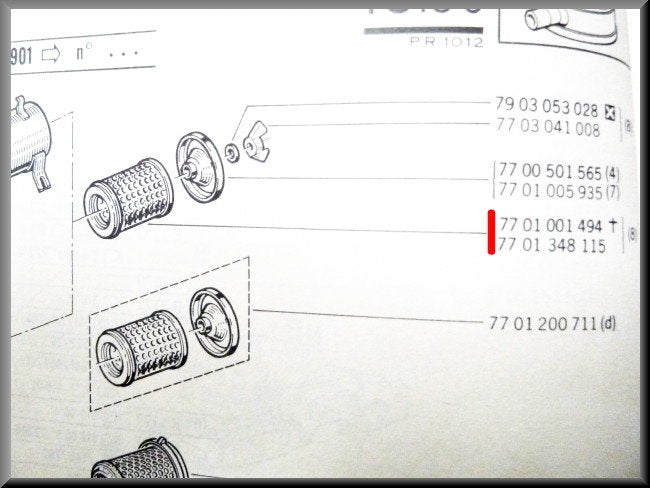 Filtre à air – Renault 12 – OEM 7701348115