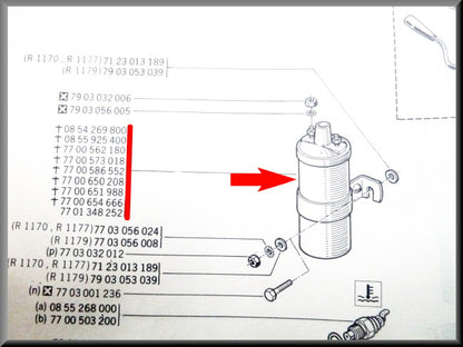 Bobine Bosch – Renault 12 – Renault 16 - renault diverse - OEM 7701348252A