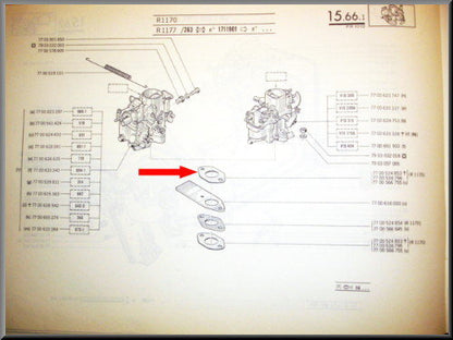 Joint d'embase carburateur (65mm) – Renault 12 – Renault 4 – Renault 5 - OEM 7700536796