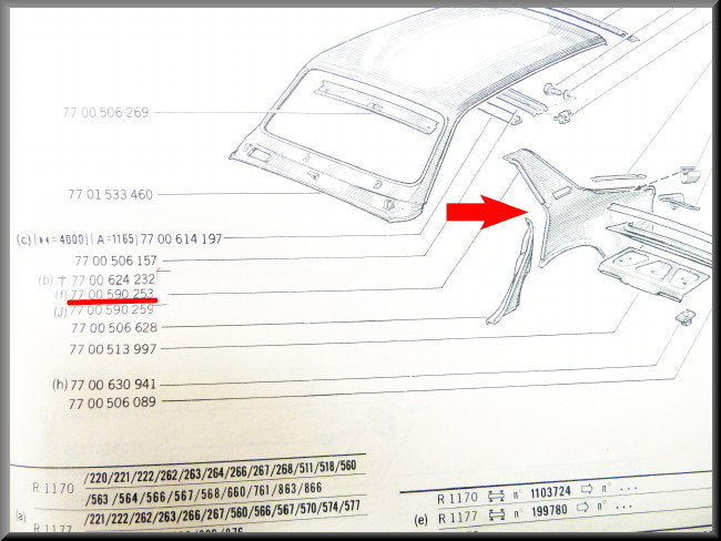 Ailes arrière droite – Renault 12 – OEM 7700590253