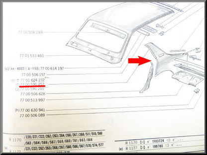 Ailes arrière droite – Renault 12 – OEM 7700590253