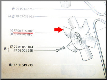 Cooling fan (plastic) – Renault 12 – OEM 7700615382