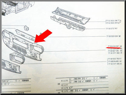 Front plaat – voorzijde – Renault 12 oude type - OEM 5556