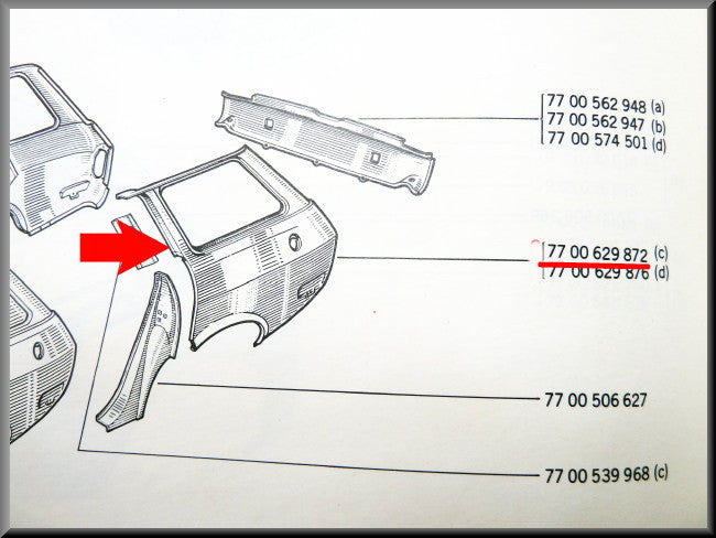 Aile arrière gauche – Renault 12 Break – OEM 7700629872