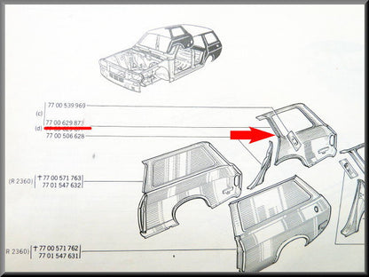 Achterscherm rechts – Renault 12 – OEM 7700629873