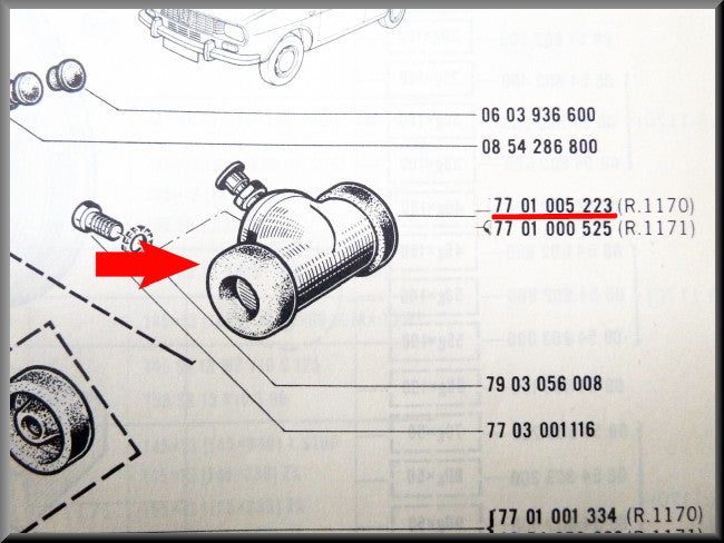 Cylindre de roue arrière gauche Bendix DBA – Renault 12 – OEM 7701005223