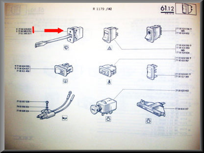 Ruitenwisser schakelaar – Renault 12 – Alpine A310 - OEM 7701348307