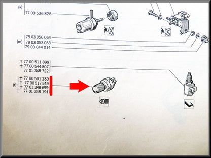 Brake Light Switch – Renault 12 – Renault 16 - Renault 4 - OEM 7701348722