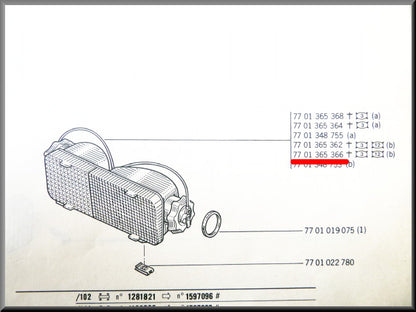 Stadslicht unit compleet links geel/ wit SEIMA – Renault 12 – OEM 7701365366