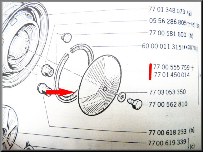 Wieldop chroom – Renault 12 – Renault 16 - Renault 5 - OEM 7701450014