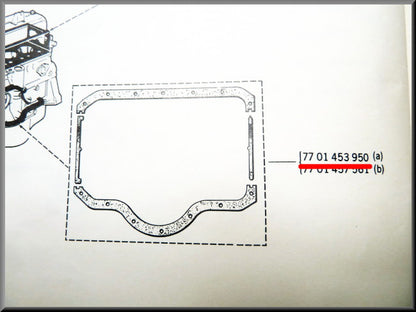 Joint de carter d'huile (170 mm) – Renault 12 – Renault 5 - Renault 10 - OEM 7701453950